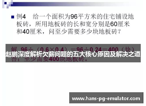 赵鹏深度解析欠薪问题的五大核心原因及解决之道 赵鹏深度解析欠薪问题的五大核心原因及解决之道